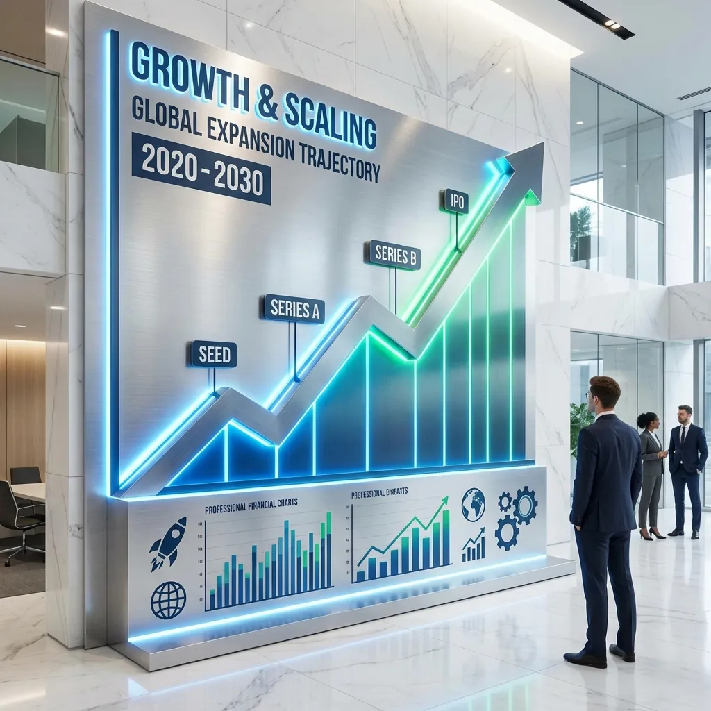 Financial growth chart illustrating how accounting support scales with a business